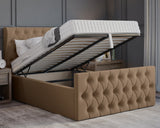 Oyster Winged Small Double Ottoman Bed