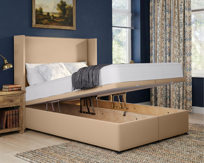 Plain Winged Ottoman Divan Bed