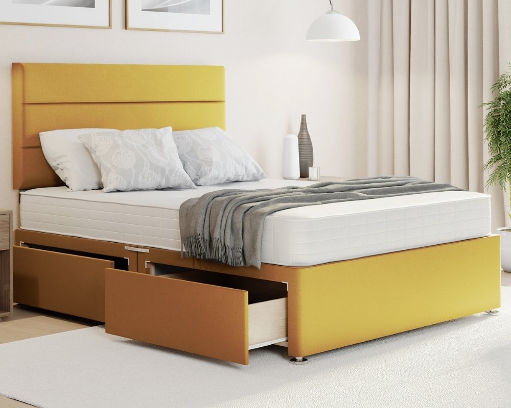 3 Linen Single Divan Bed