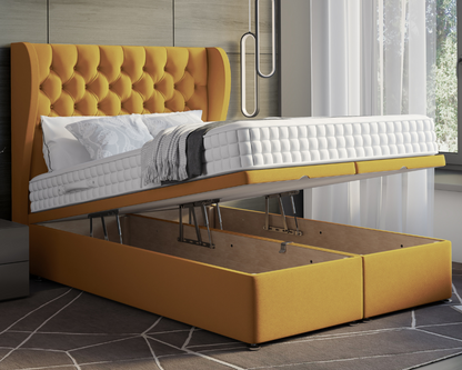 Oyster Winged Ottoman Divan Bed