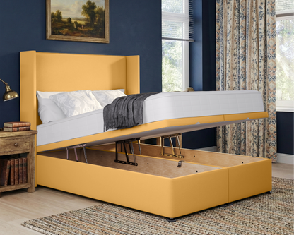 Plain Winged Ottoman Divan Bed