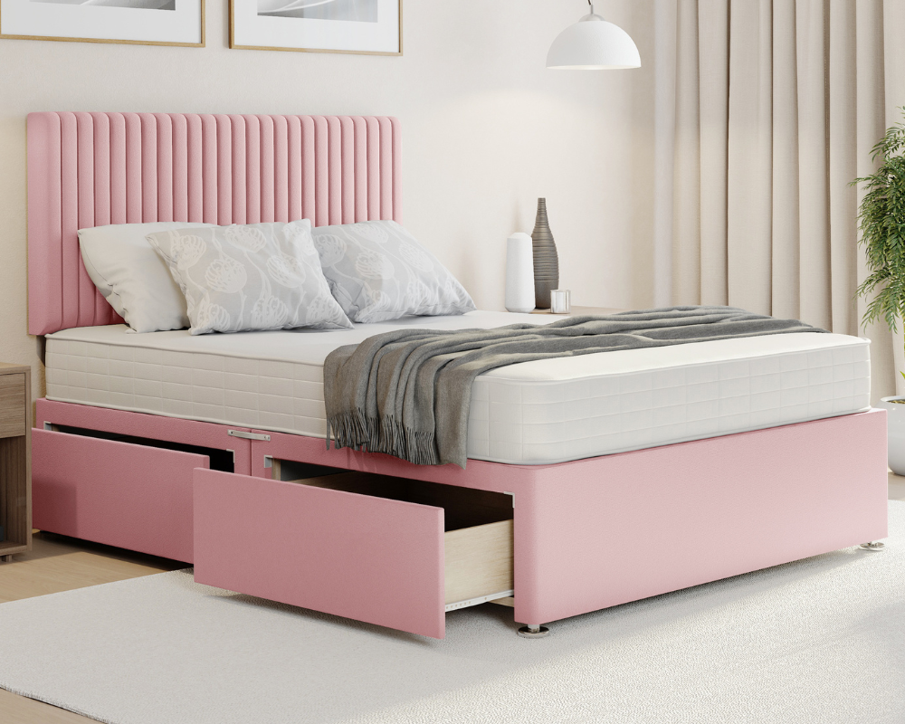 pink plush malia divan bed
