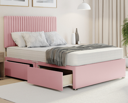 pink plush malia divan bed