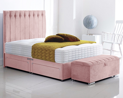 pink olivia bed divan bed set with ottoman storage box