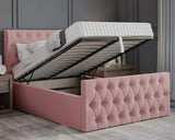 Oyster Winged Small Double Ottoman Bed