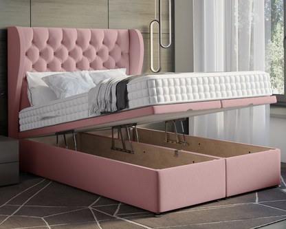 Oyster Winged Ottoman Divan Bed