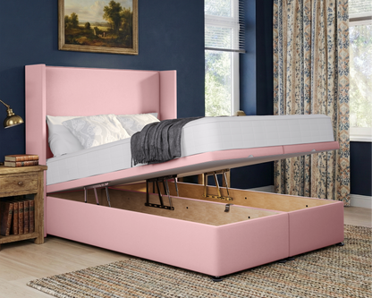 Plain Winged Ottoman Divan Bed