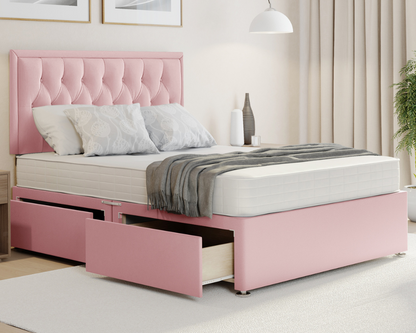 pink plush sarah divan bed set