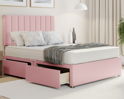 pink plush stripe bed set