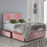 3 linen Divan Bed with Headboard