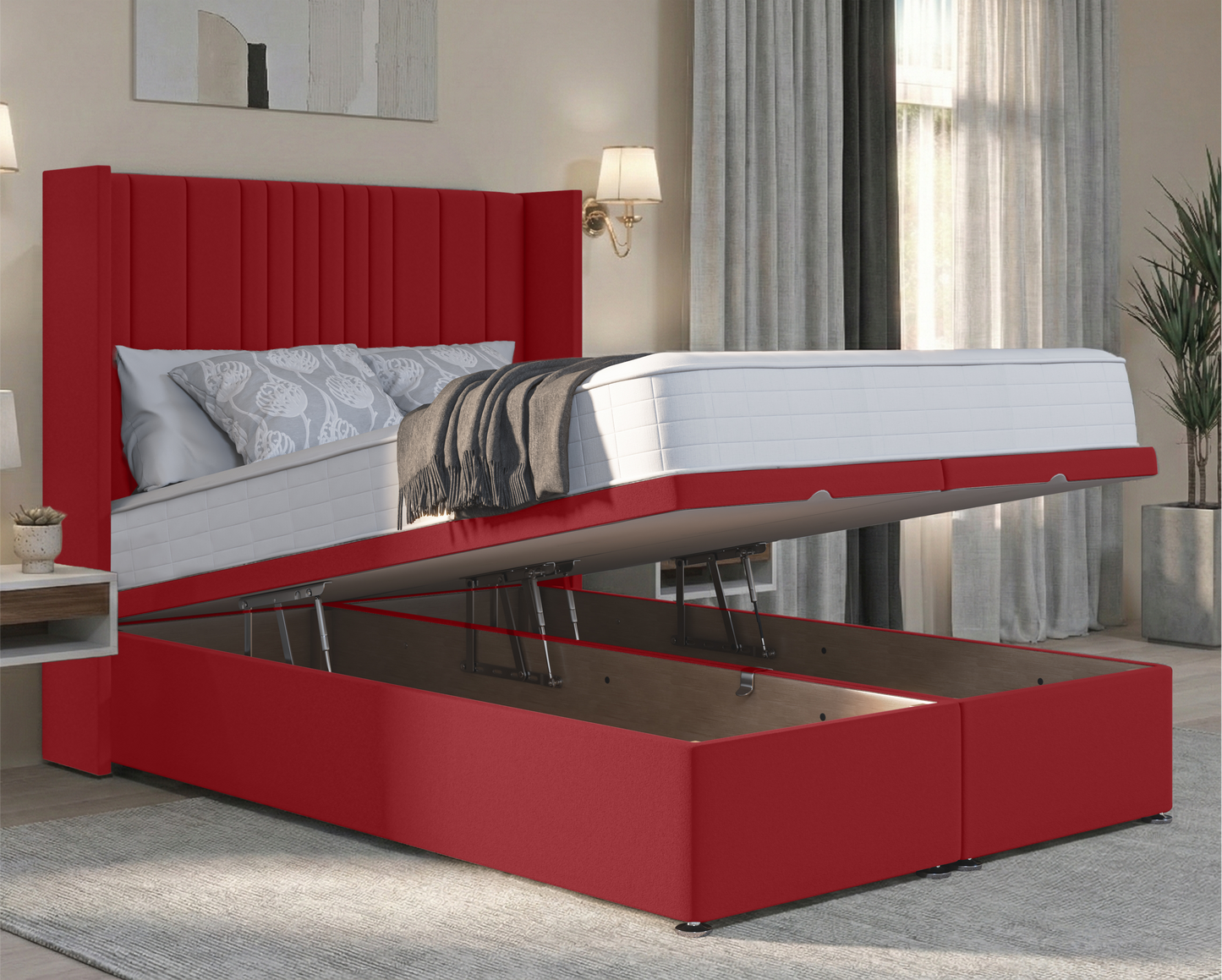 Florence Winged Ottoman Divan Bed