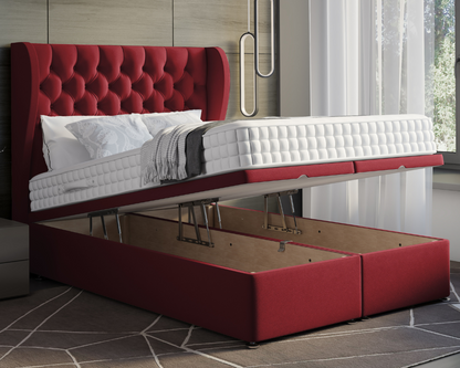 Oyster Winged Ottoman Divan Bed