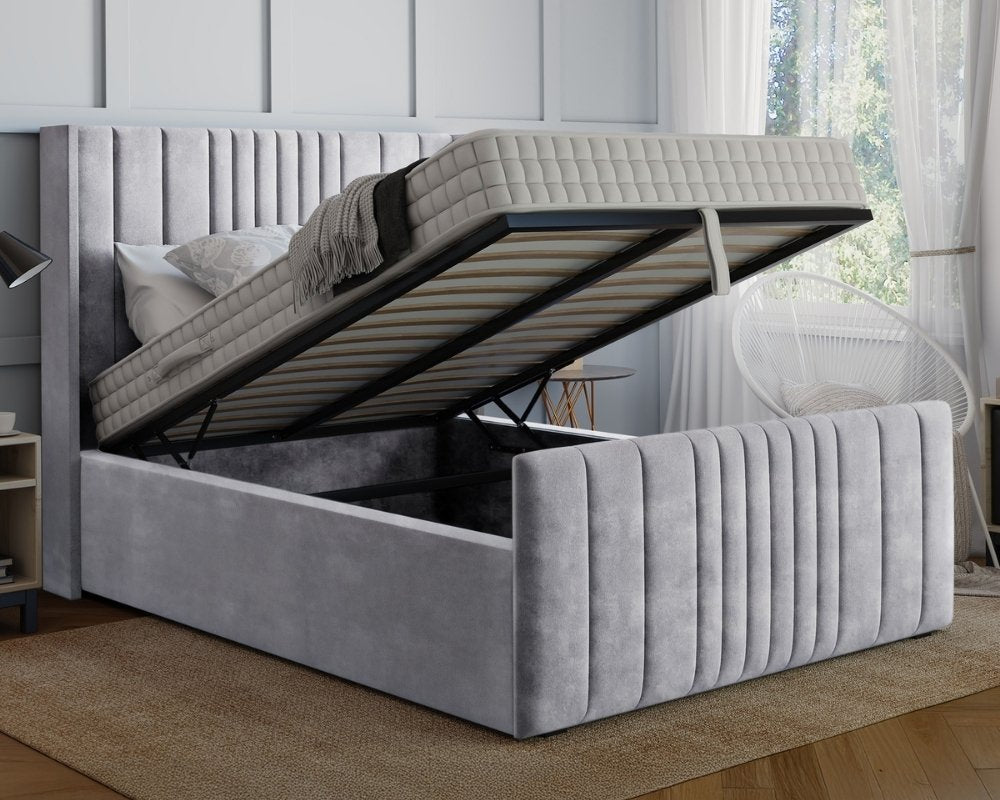 Tamara Winged King Size Ottoman Bed