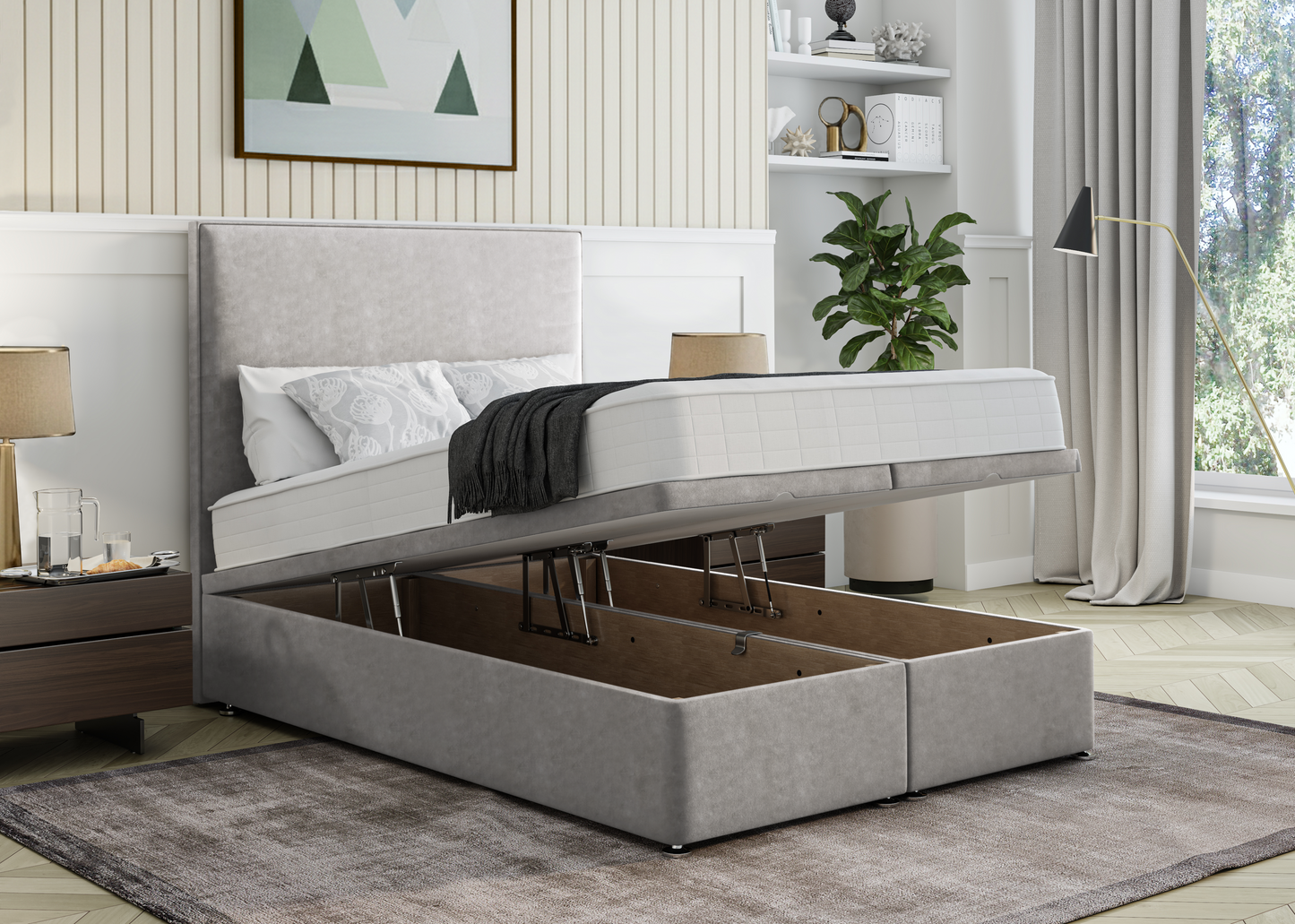 Plain Ottoman Divan Bed