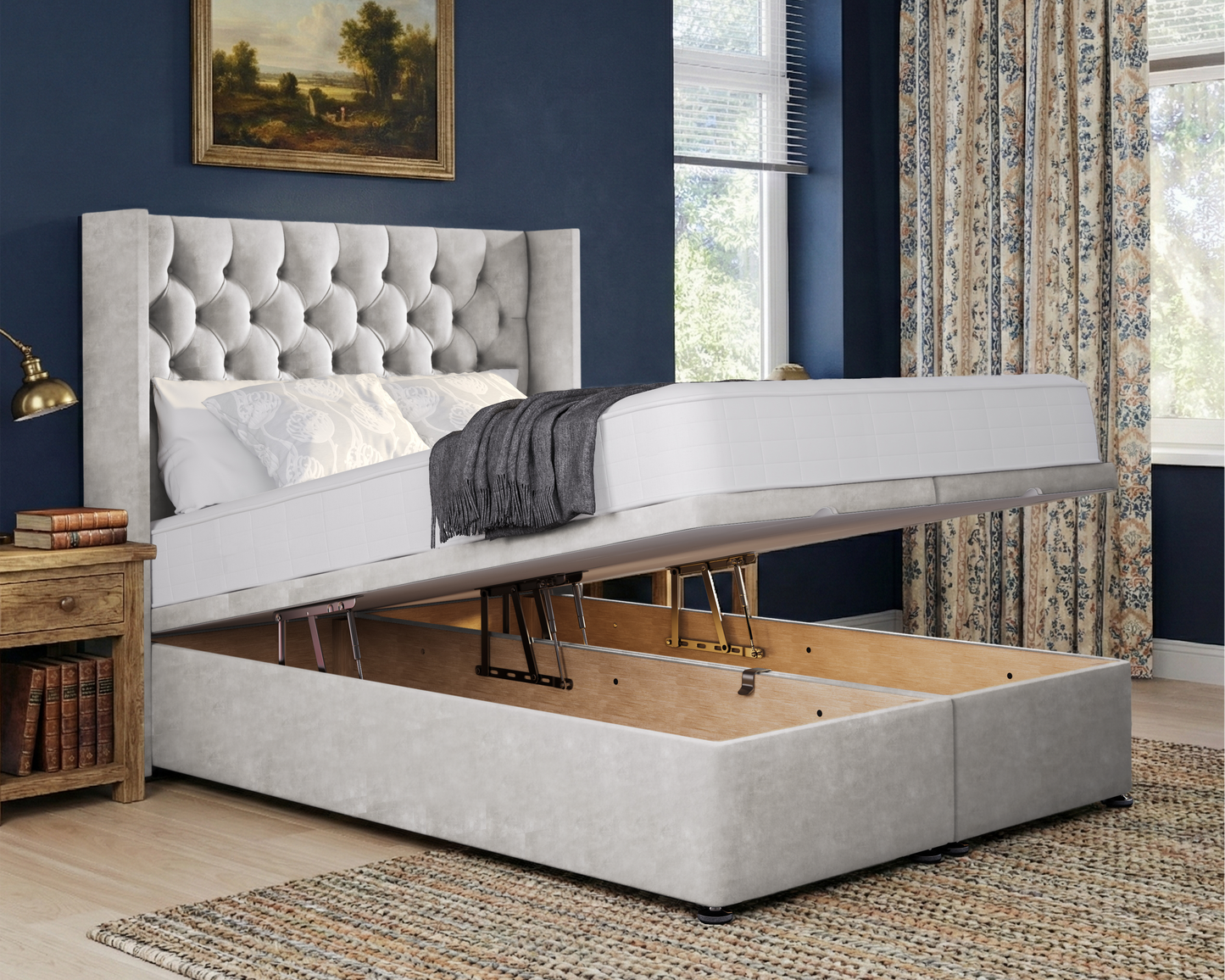 Chesterfield Wing Ottoman Divan Bed