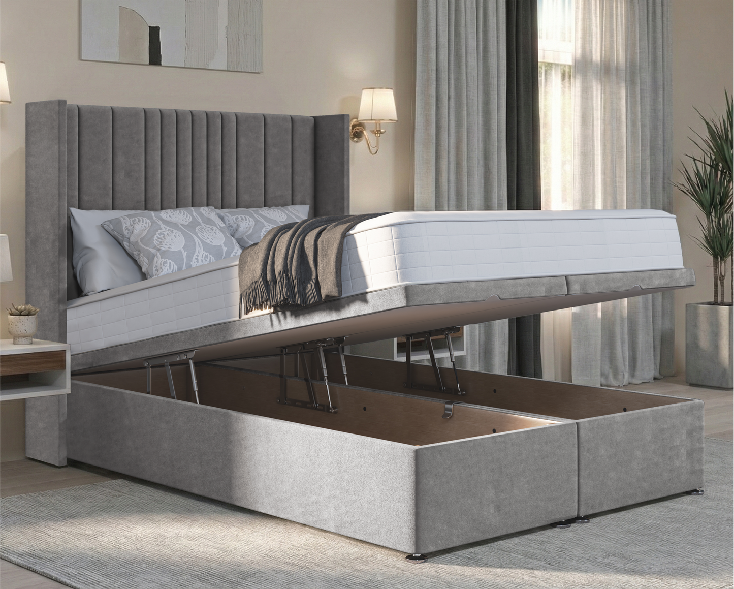 Florence Winged Ottoman Divan Bed