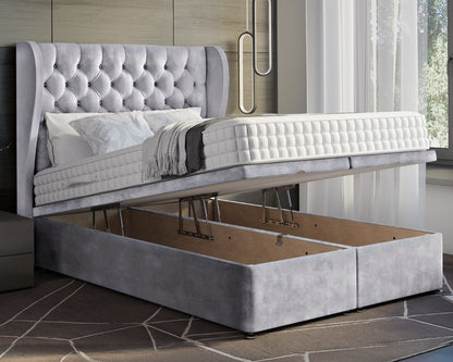 Oyster Winged Ottoman Divan Bed