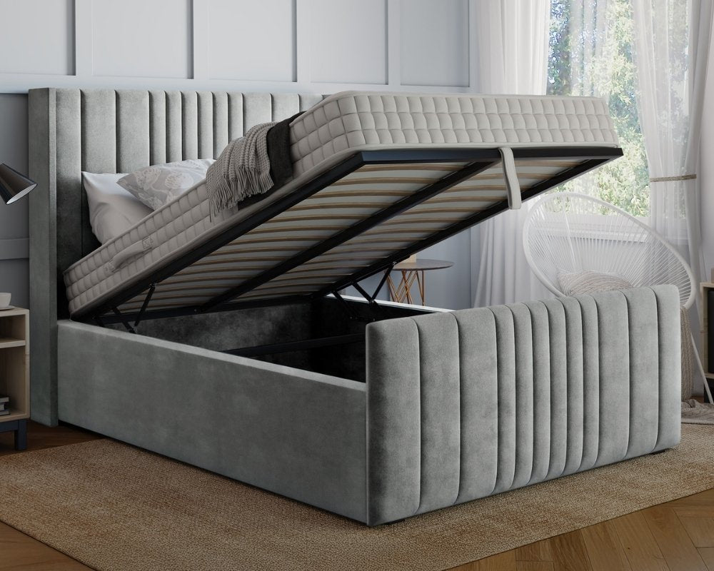 Tamara Winged Small Double Ottoman Bed
