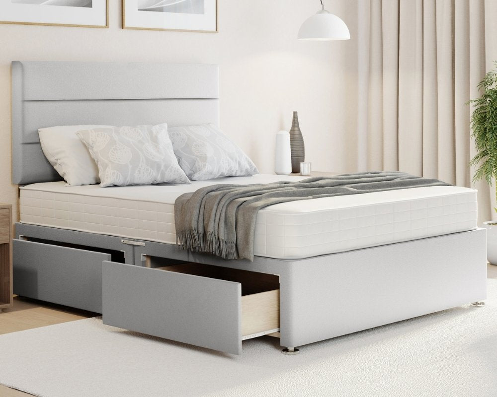 3 Linen Single Divan Bed