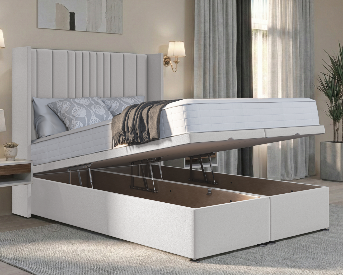 Florence Winged Ottoman Divan Bed