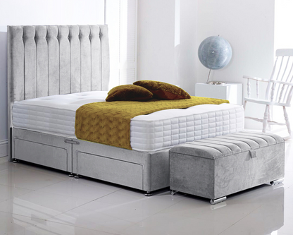 silver olivia bed divan bed set with ottoman storage box