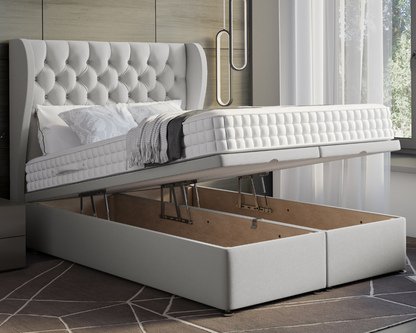 Oyster Winged Ottoman Divan Bed