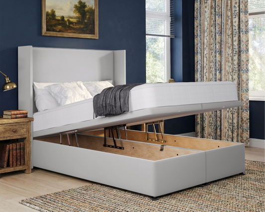 Plain Winged Ottoman Divan Bed