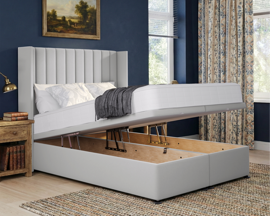 Stripe  Winged Ottoman Divan Bed