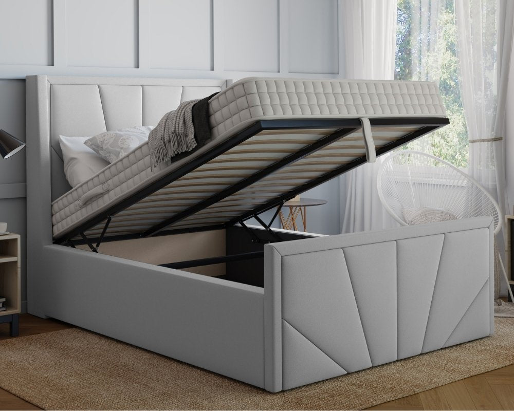 York Winged Super King Ottoman Bed