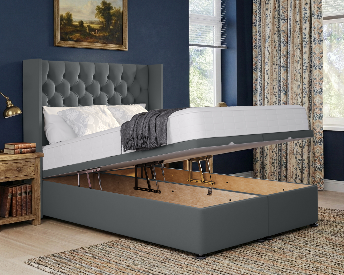 Chesterfield Wing Ottoman Divan Bed