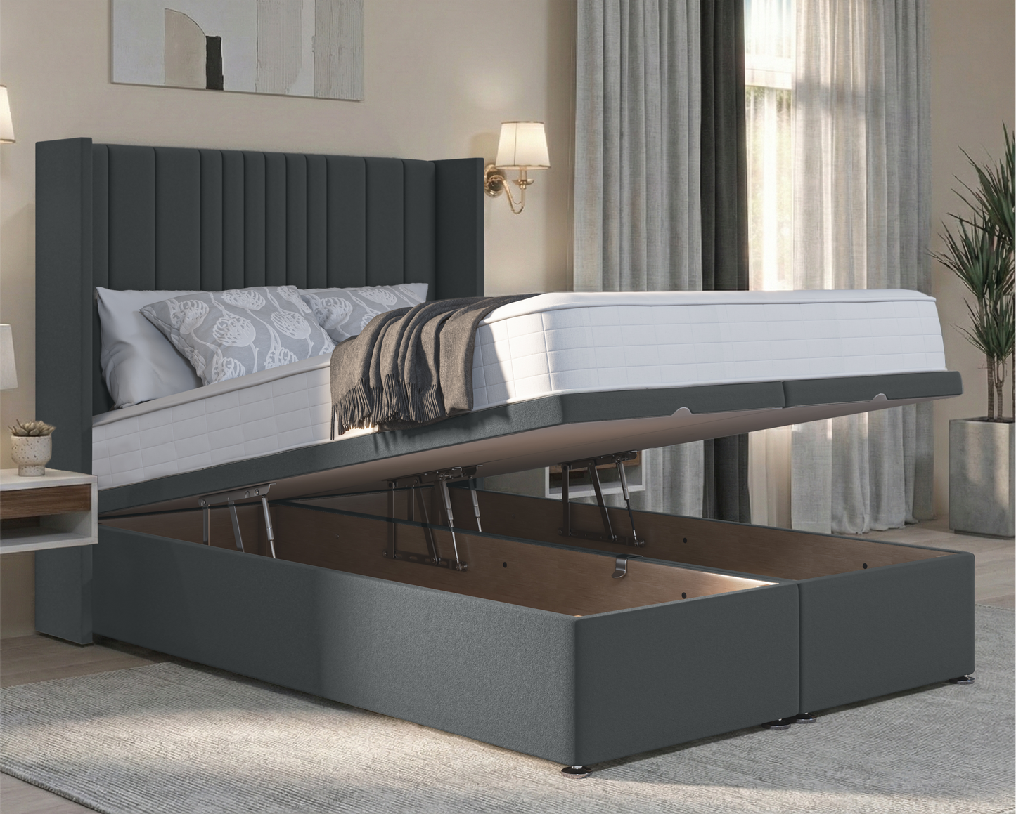Florence Winged Ottoman Divan Bed