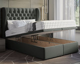 Oyster Winged Single Ottoman Divan Bed