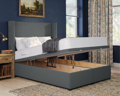 Plain Winged Ottoman Divan Bed