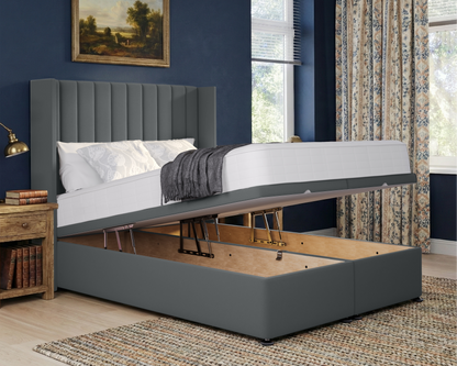 Stripe  Winged Ottoman Divan Bed