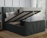 York Winged Double Ottoman Bed