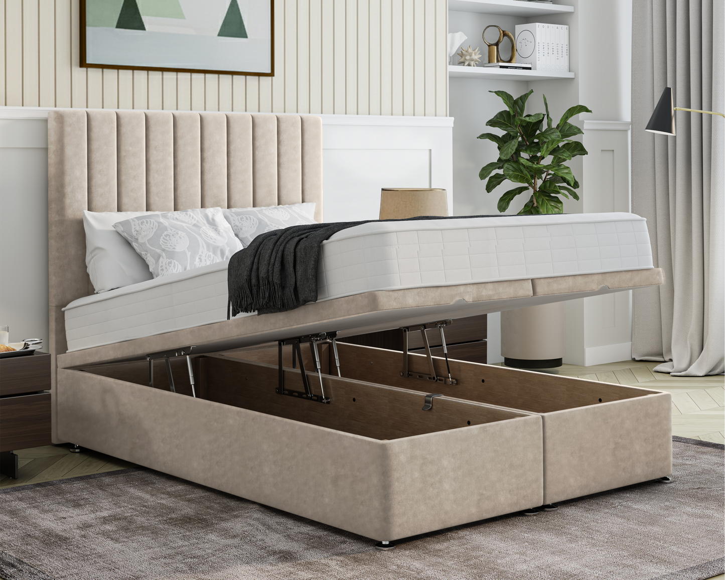 Stripe Ottoman Bed