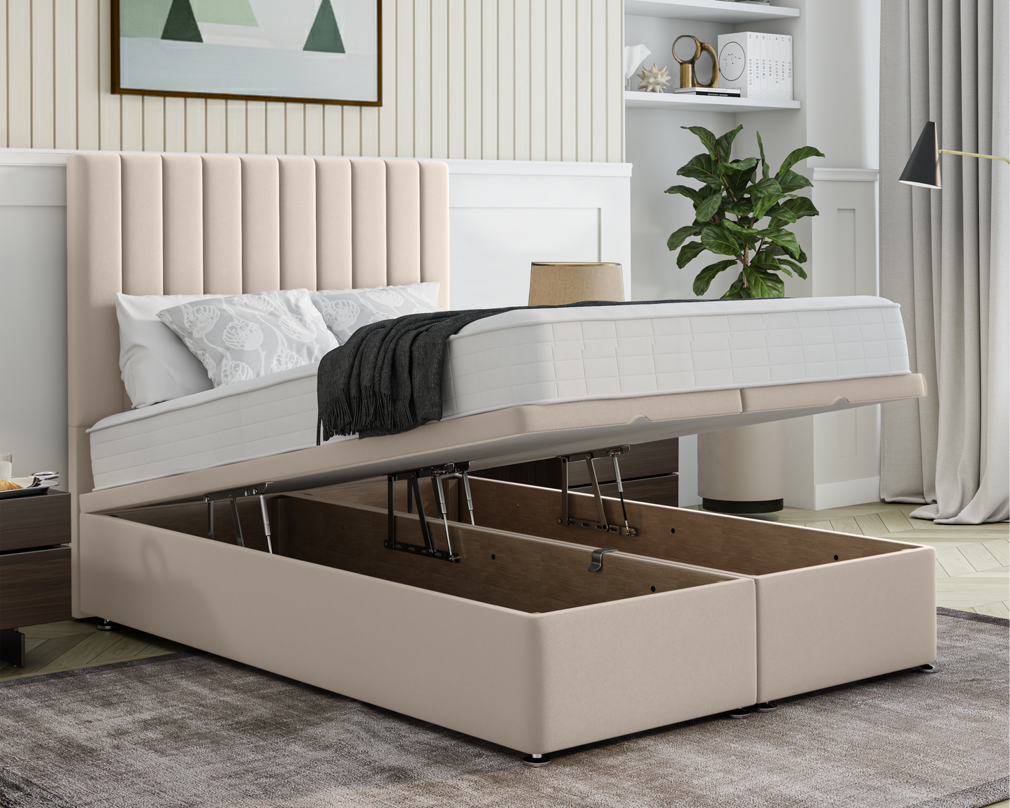 Stripe Ottoman Bed