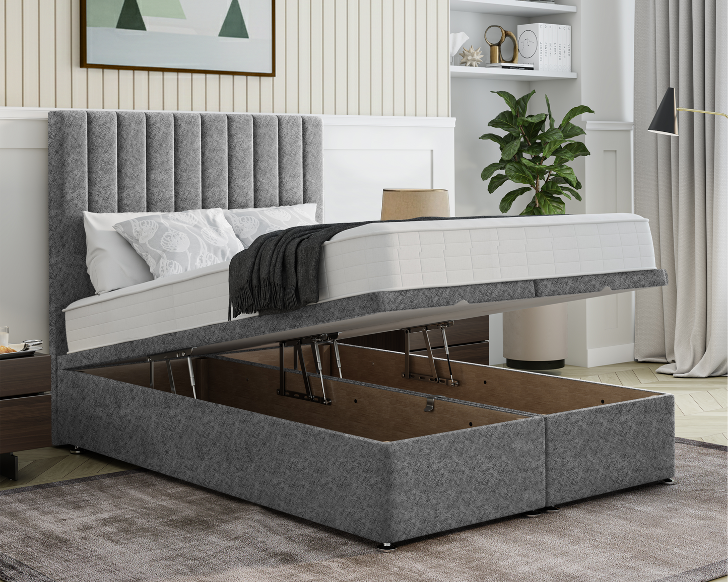 Stripe Ottoman Bed