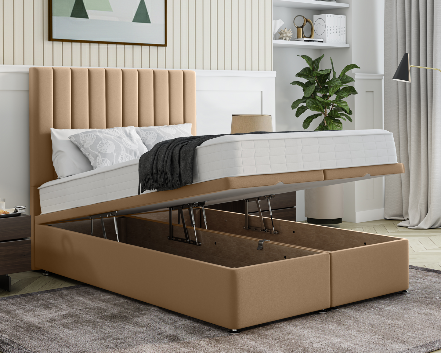 Stripe Ottoman Bed