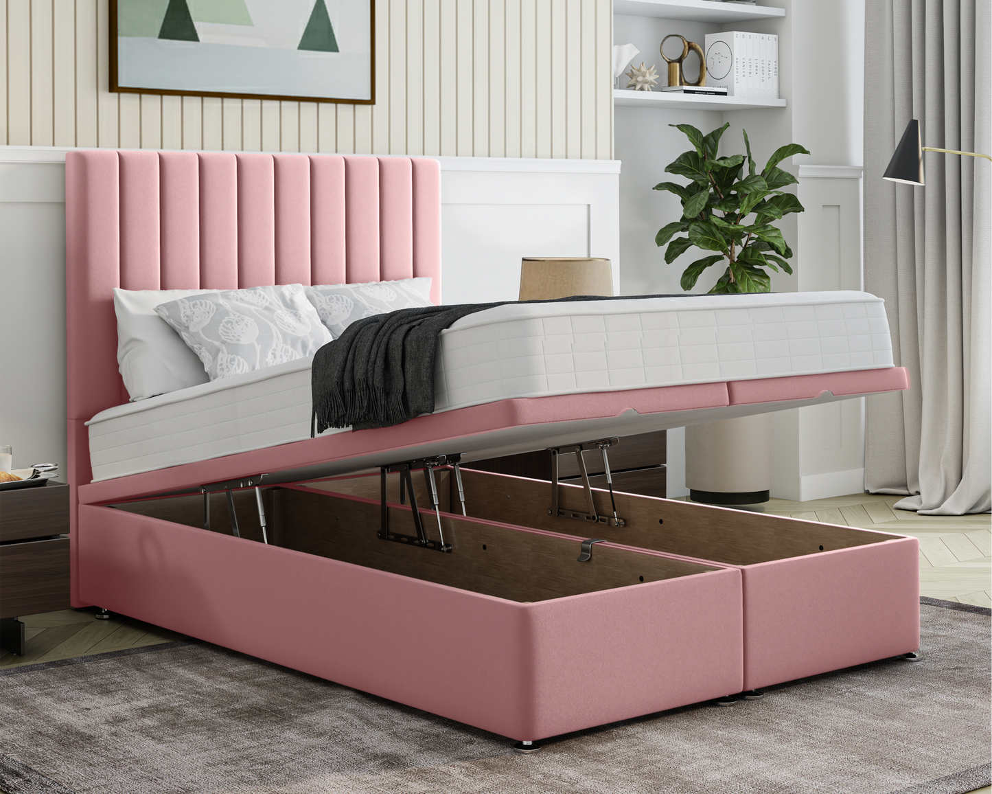 Stripe Ottoman Bed