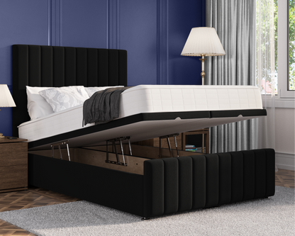 Stripe Plus Ottoman Bed
