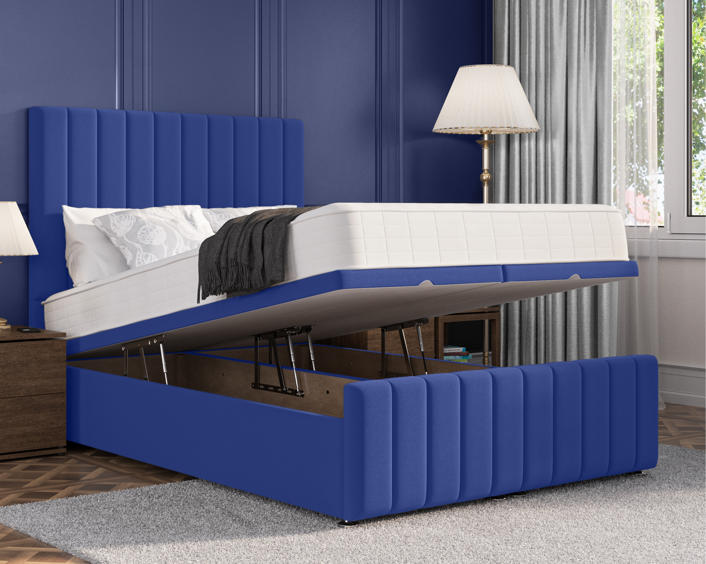 Stripe Plus Ottoman Bed