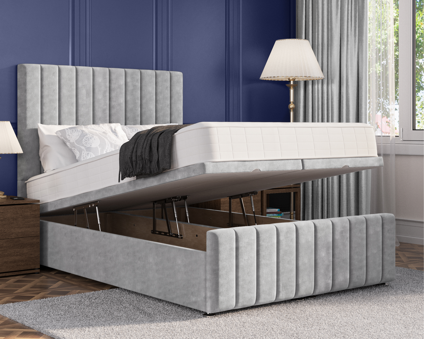 Stripe Plus Ottoman Bed