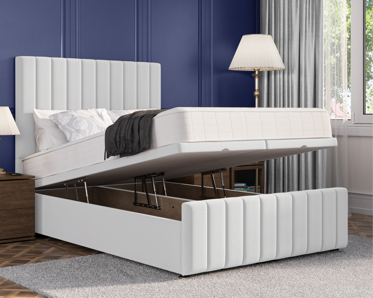 Stripe Plus Ottoman Bed