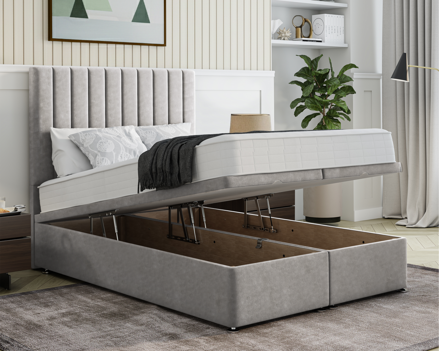 Stripe Ottoman Bed