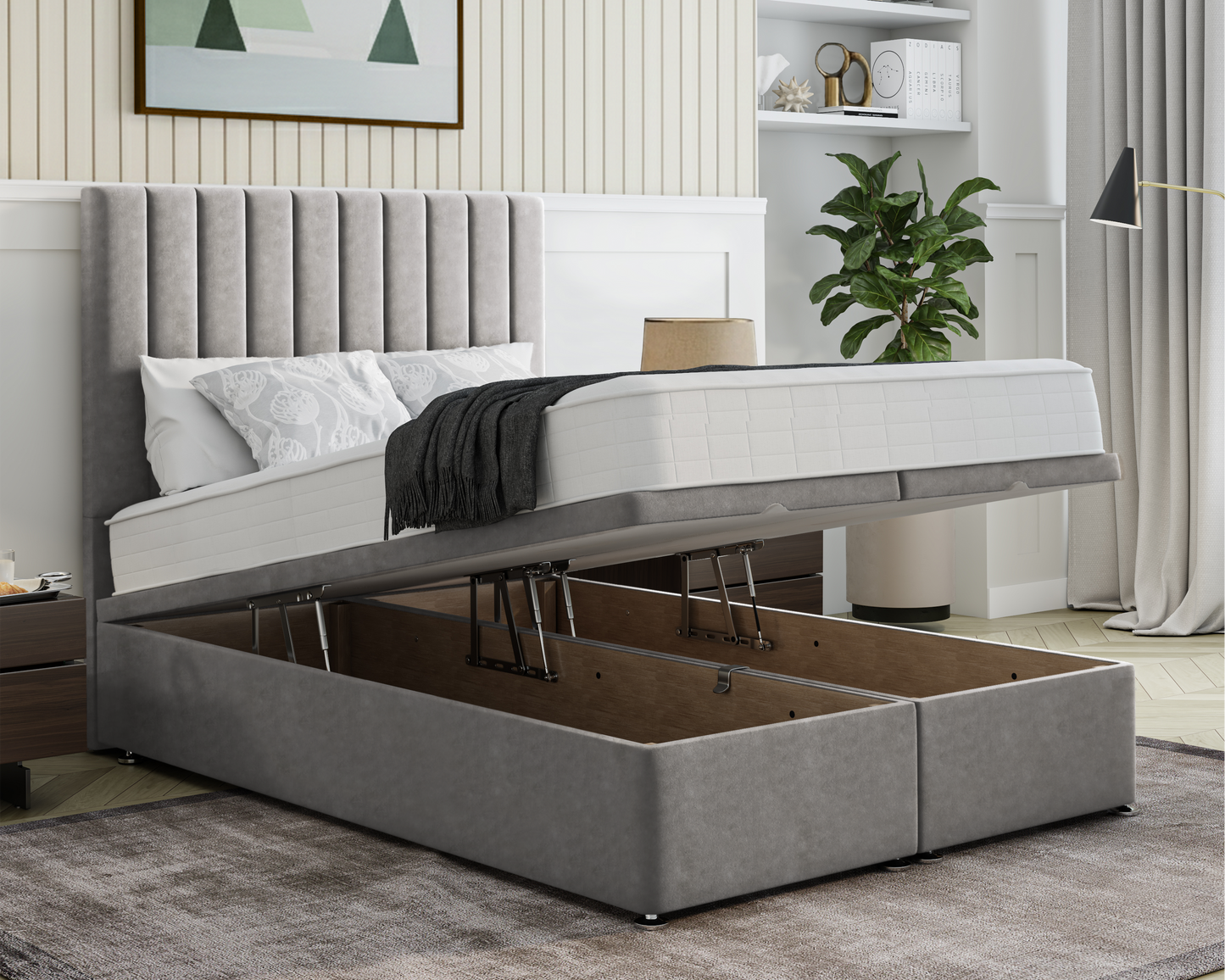Stripe Ottoman Bed