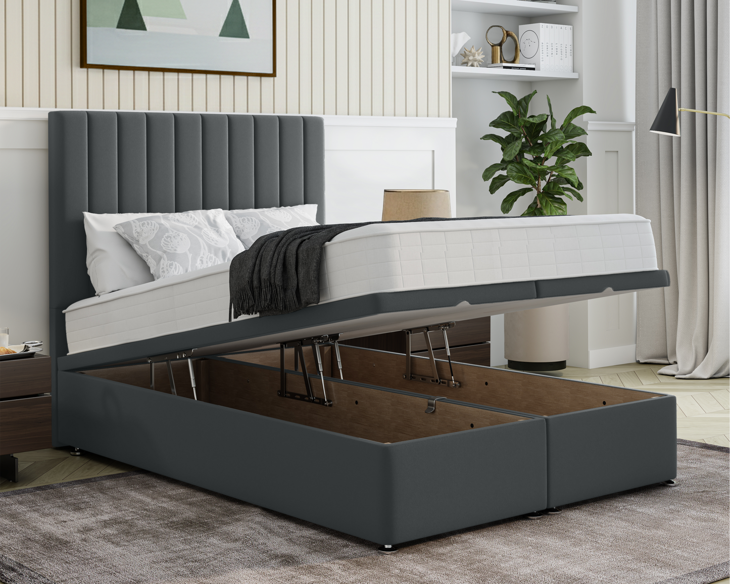 Stripe Ottoman Bed