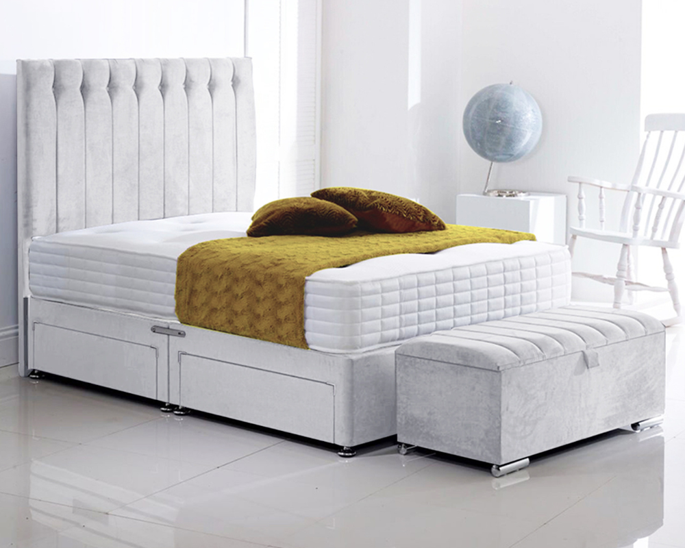 white olivia bed divan bed set with ottoman storage box