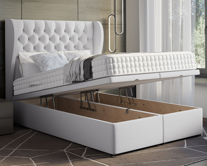 Oyster Winged Ottoman Divan Bed