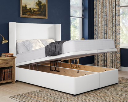 Plain Winged Ottoman Divan Bed